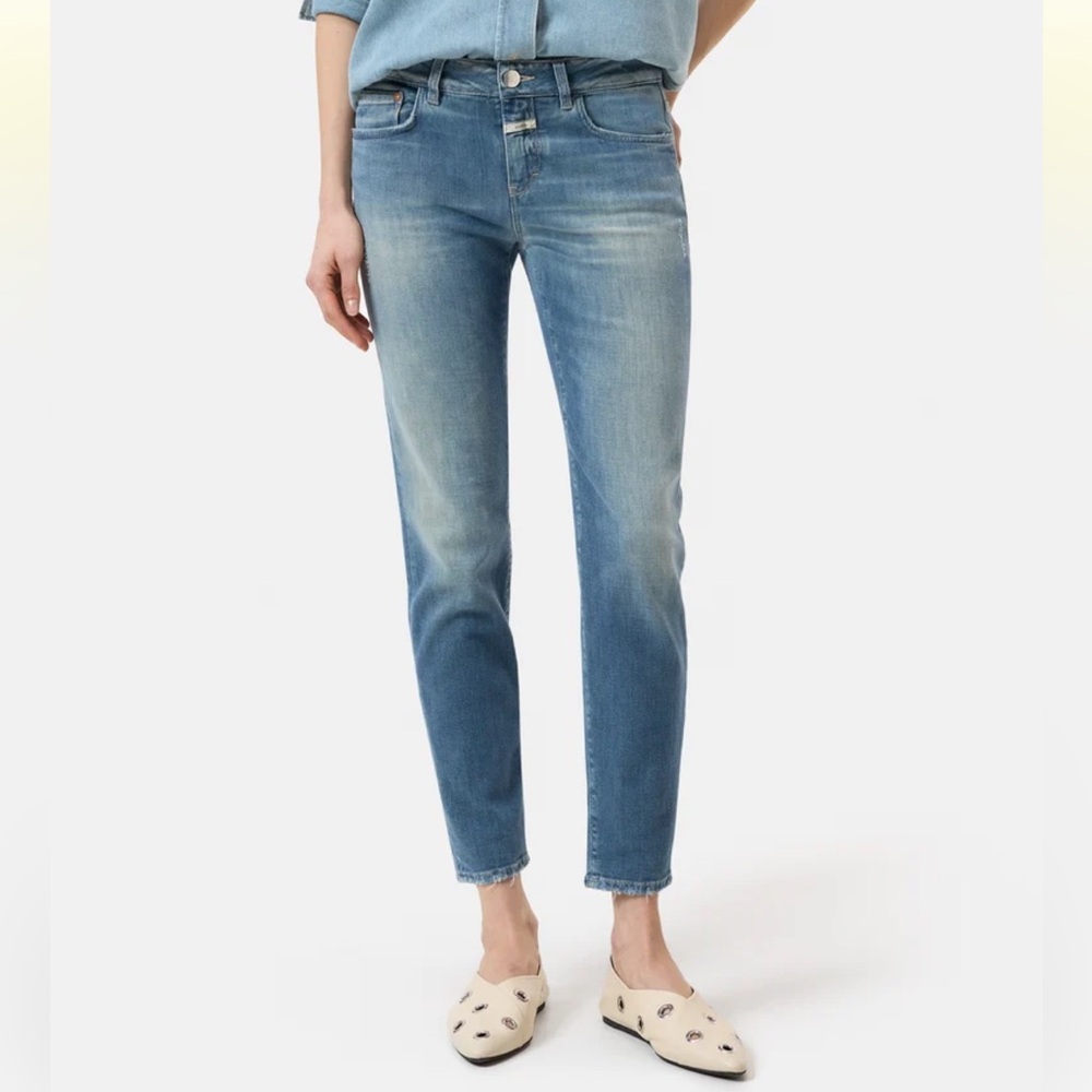 Closed Baker lightly distressed organic cotton skinny jeans